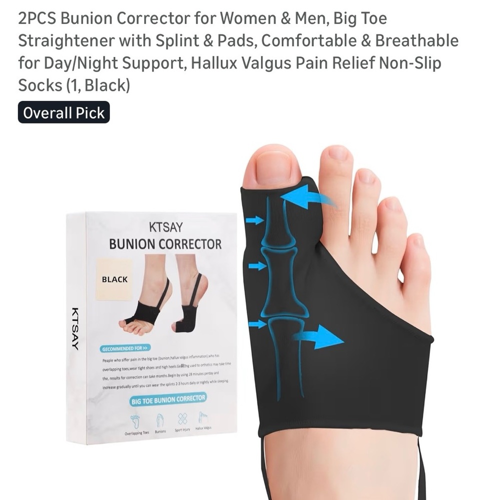 2PCS Bunion Corrector for Women & Men, Big Toe Straightener